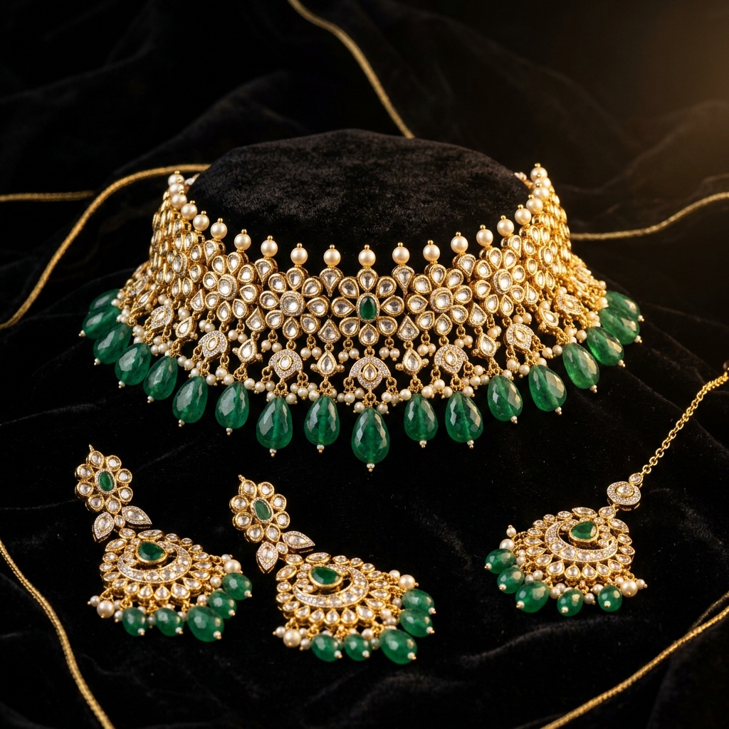 Kundan Choker Necklace Set